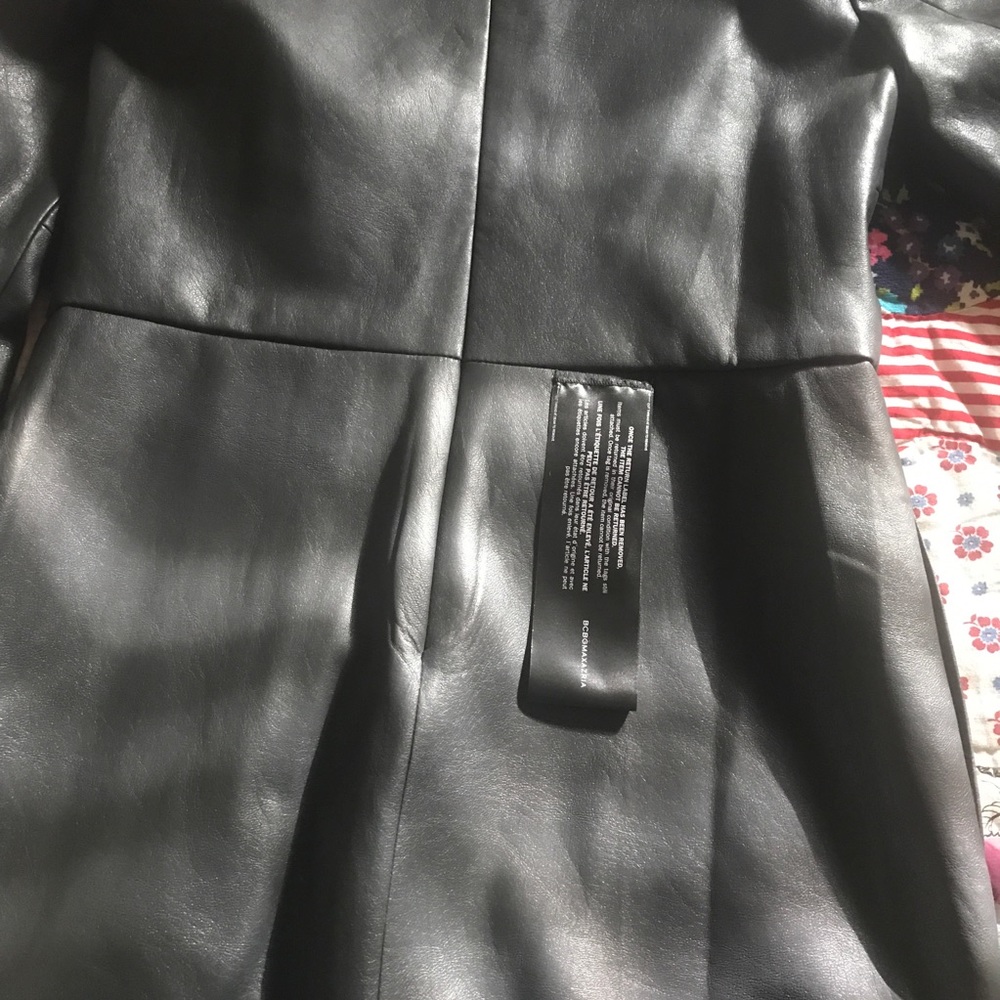 BCBG Faux Leather Dress-size Medium - Picture 6 of 8